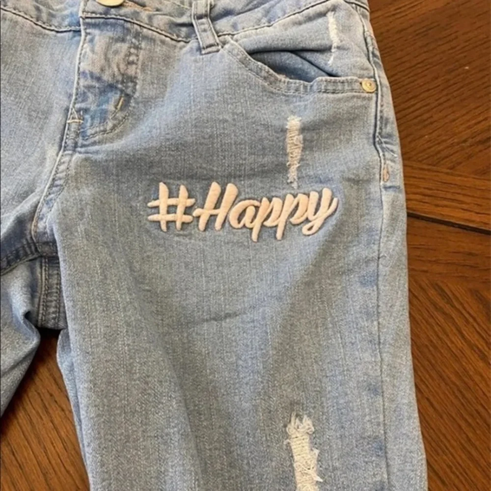 Justice Girl‎ Light Wash Embroidered Jeggings| 10